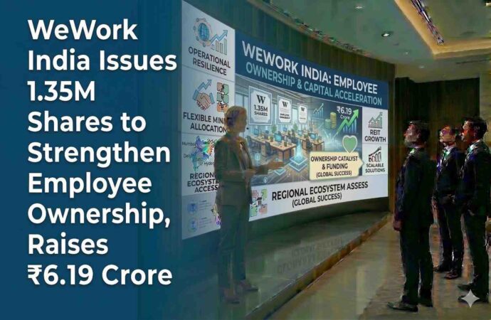 WeWork India Issues 1.35M Shares to Strengthen Employee Ownership, Raises ₹6.19 Crore